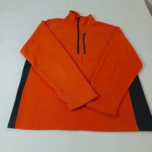 Starter RM34403 Men's Orange & Black 1/4 Zip Long Sleeve Pullover Sweatshirt M